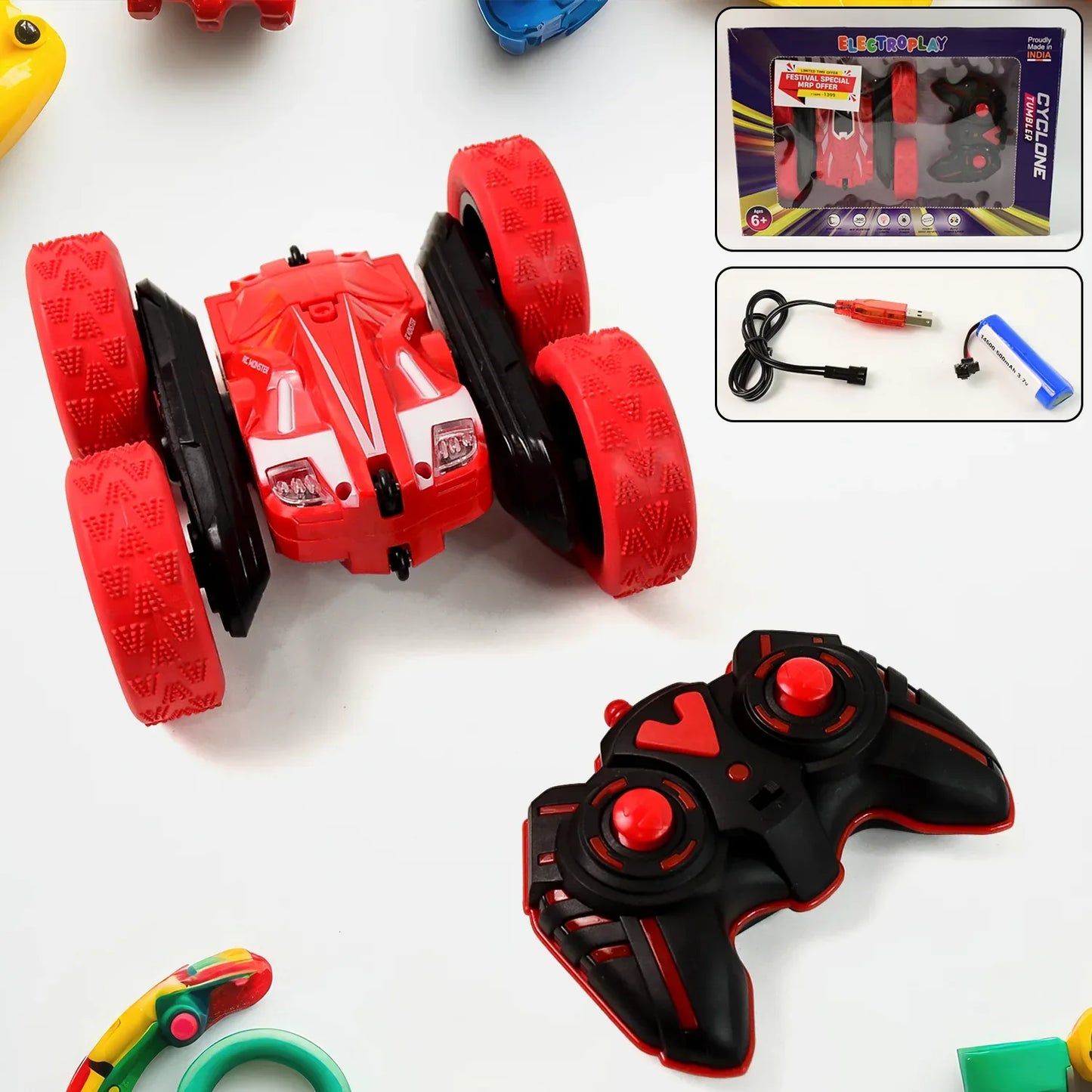 Remote Control Car Double Sided Fast Stunt Car (1 Set) - Zidbik