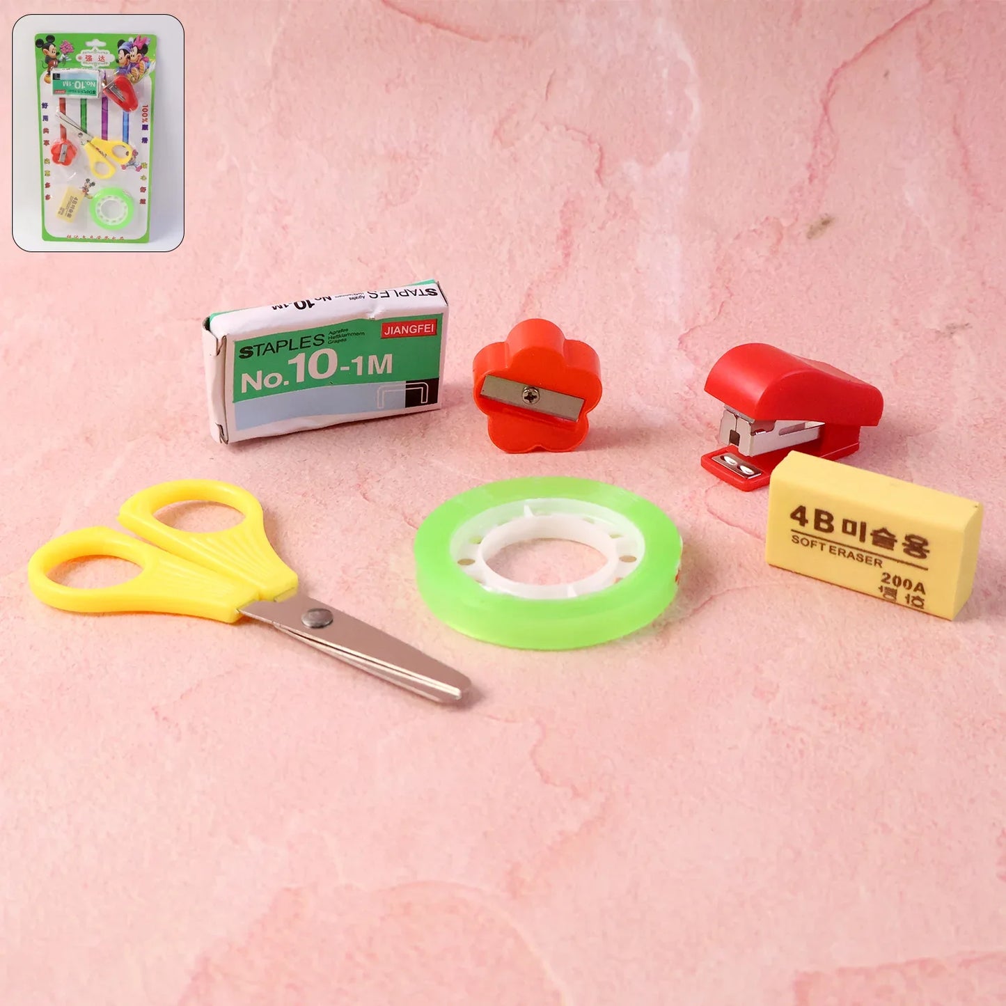 6 In 1 Multipurpose Mini Stationery Kit For Students - Zidbik