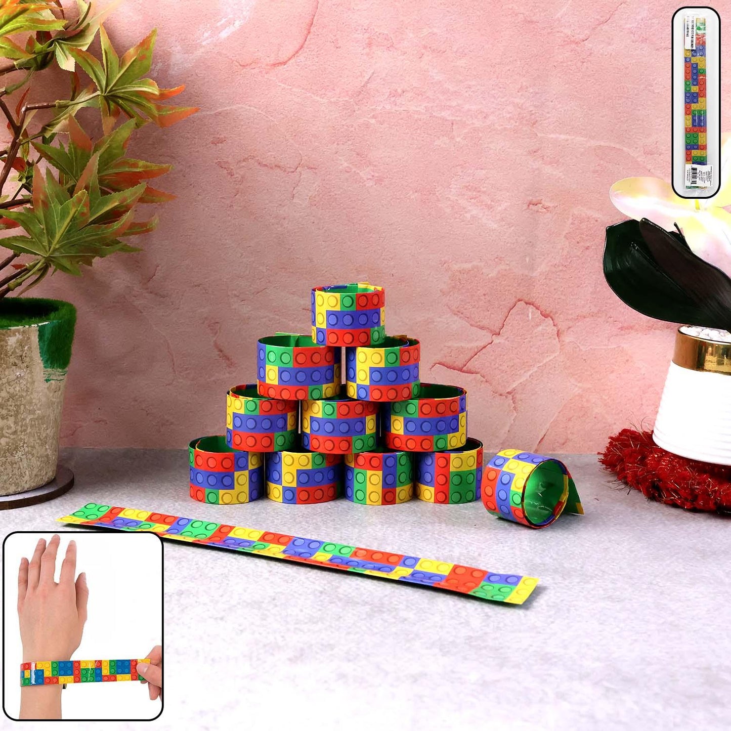 Colorful Snap Slap Bracelet Toy (12 Pc Set ) - Zidbik