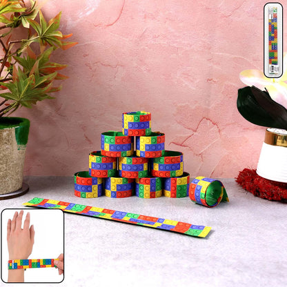 Colorful Snap Slap Bracelet Toy (12 Pc Set ) - Zidbik