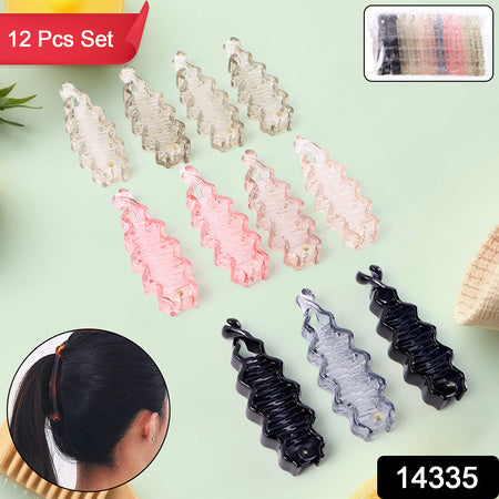 Plastic Hair Claw Clips Strong Clips (12 Pc  Mix Color) Hair Accessories - Zidbik