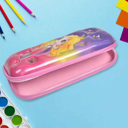 3d Cartoon Zipper Compass Box Pencil Box (1 Pc) - Zidbik