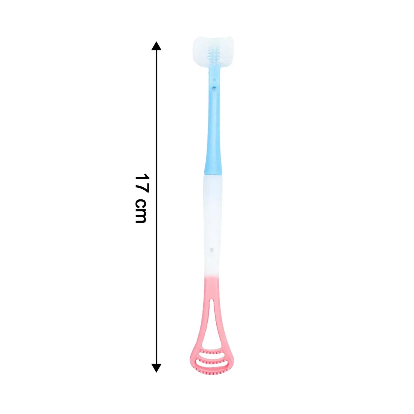 2-in-1 Baby Tongue Cleaner And Oral Massager Stick With Soft Silicone Brush Head - Zidbik