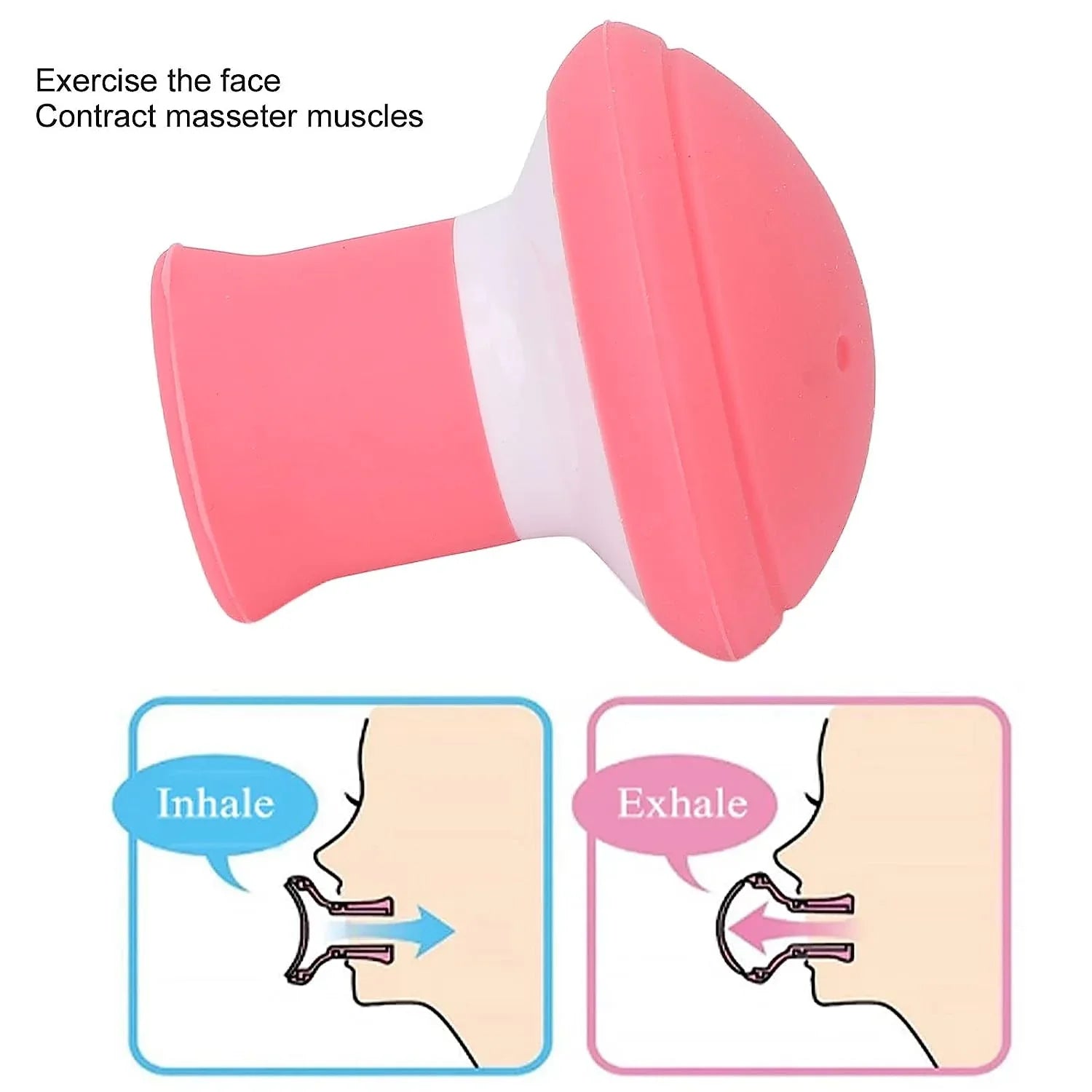 6104 Silicone Facial Jaw Exerciser Breathing Type Face Slimmer Breathing Type Face Slimmer Face Lift Inhaling Exhaling Tool Look Younger And Healthier - Helps Reduce Stress And Cravings - Zidbik