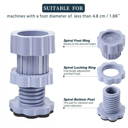 Washing Machine Support Anti Vibration Washing Machine Support Adjustable Washer Anti Vibrasion Pads Washer Dryer Pedestalswashing Machine Accessory Anti- Skid Pad Pvc Lifting Pad Non-slip ( 4 Pc Set 1pc ) - Zidbik