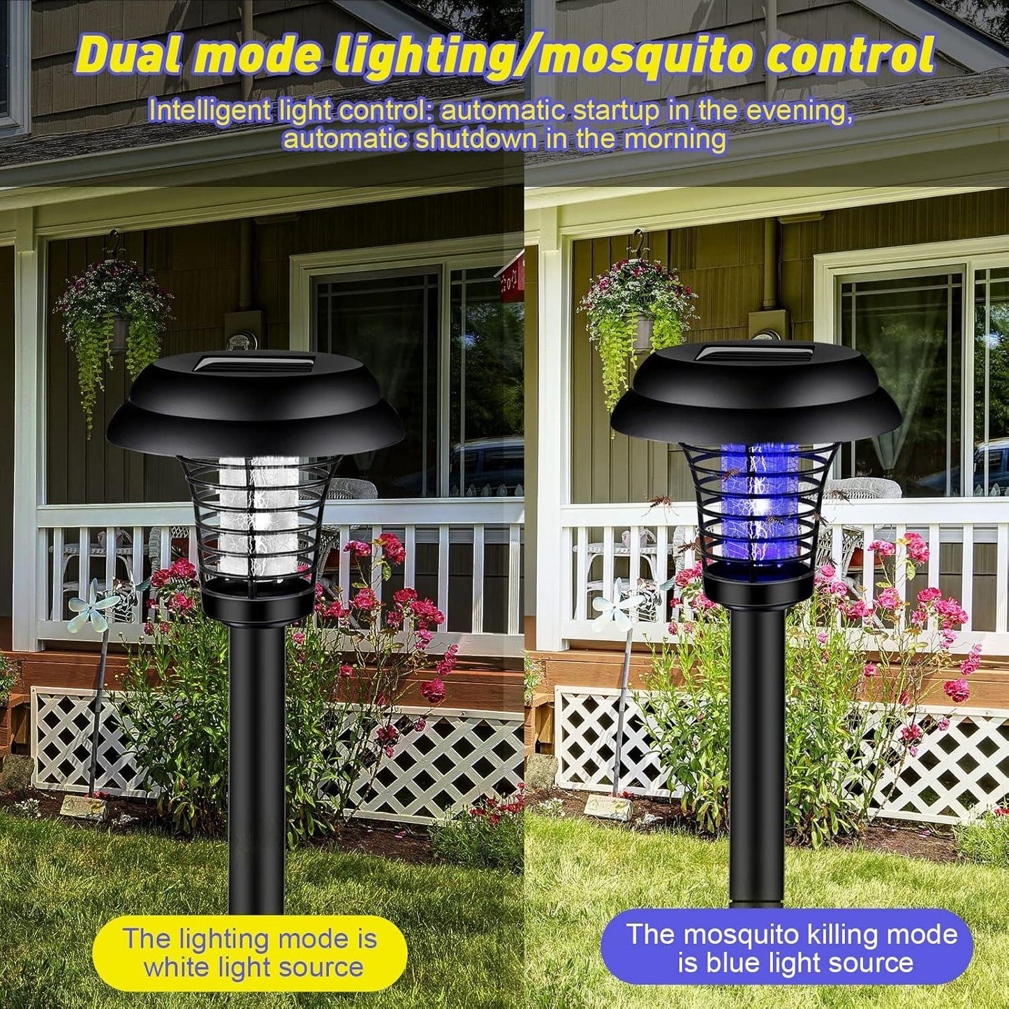 Big Garden Lighting Uv Led Solar Powered Mosquito Trap And Bug Zapper (1 Pc) - Zidbik