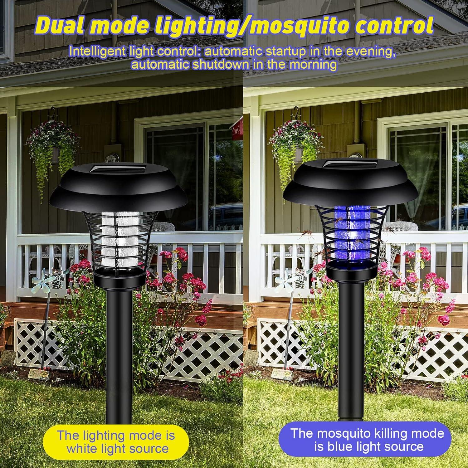 Big Garden Lighting Uv Led Solar Powered Mosquito Trap And Bug Zapper (1 Pc) - Zidbik