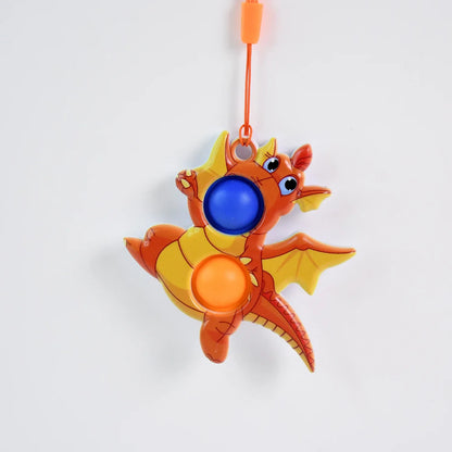 2-bubble Dragon-shaped Push Pop Fidget Toy With Strap (1 Pc) - Zidbik