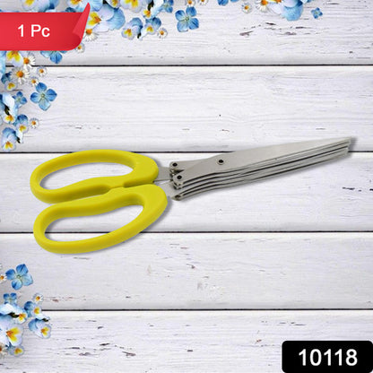 Multifunction Vegetable Stainless Steel Herbs Scissor With 5 Blades (1 Pc) - Zidbik