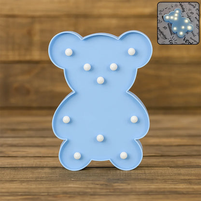 Teddy Bear Shape Led Decorative Night Light (1 Pc) - Zidbik