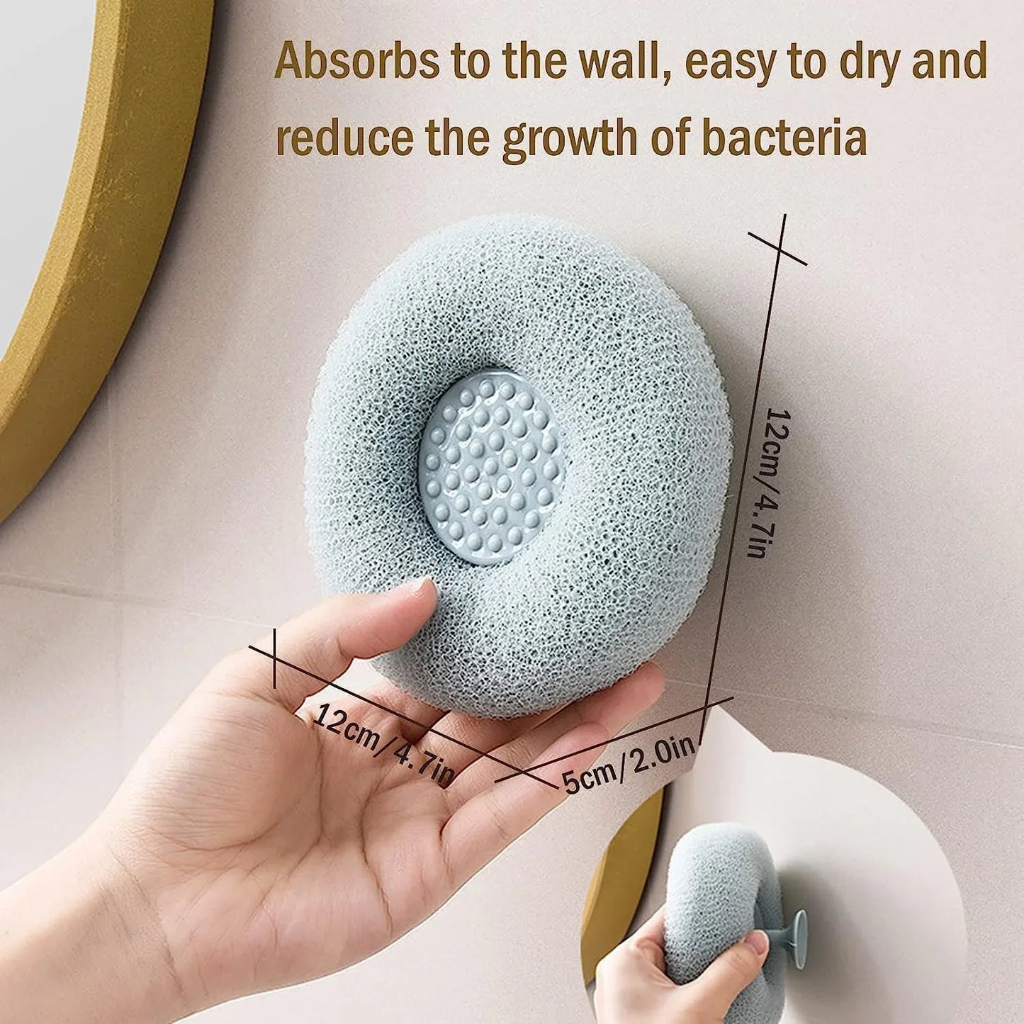 12626 Super Soft Bath Sponge Flower Suction Cup Bath Sponges For Shower Women Men Foam Loofah Sponge Exfoliating Bath Sponge Body Washer Reusable Loofah Massage Bath (1 Pc) - Zidbik
