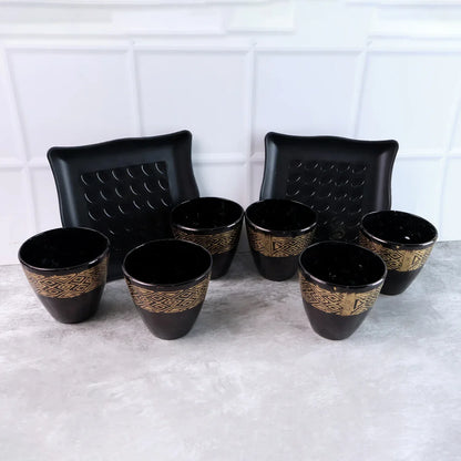 2 Bowl 6 Glass Snake Set ( 8 Pc Set ) - Zidbik