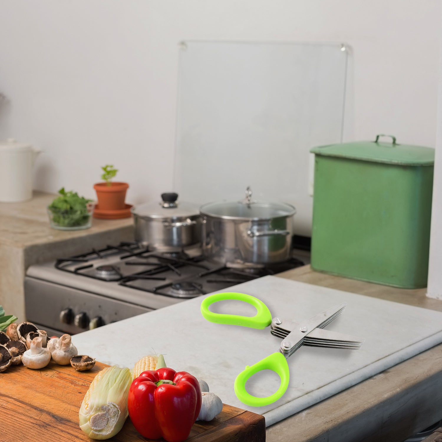 Premium 5 Blade Multipurpose Herb Scissors (1 Pc) - Zidbik