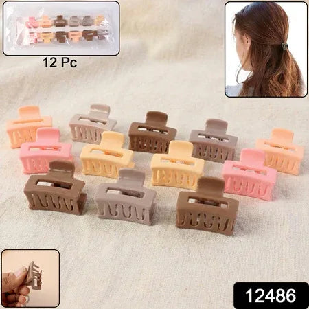Stylish Mini Hair Claw Clips Set 12 Pc - Zidbik
