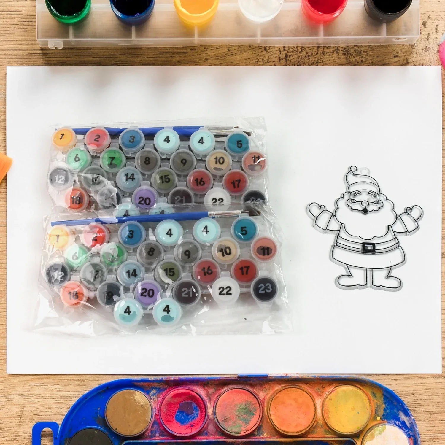 Paint By Number Kits 2 Set 24 Number Color 6 Paint Brushes (2 Set) - Zidbik
