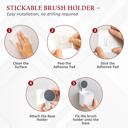 Wall-mounted Toothbrush Bathroom Storage Organizer (1 Pc) - Zidbik