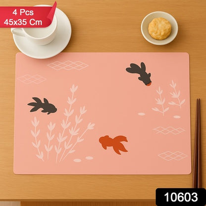 Decorative Dining Table Placemats With Elegant Design (4 Pc  45x35 Cm) - Zidbik
