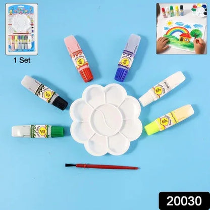 Kids Water Colour Painting Set With Brush Mixing Palette (1 Set) - Zidbik
