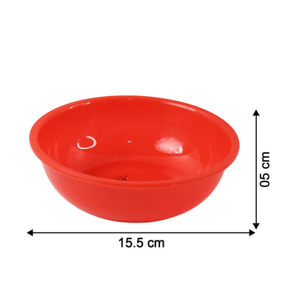 Plastic 6 Inch Red Round Deep Serving Bowl (1 Pc) - Zidbik