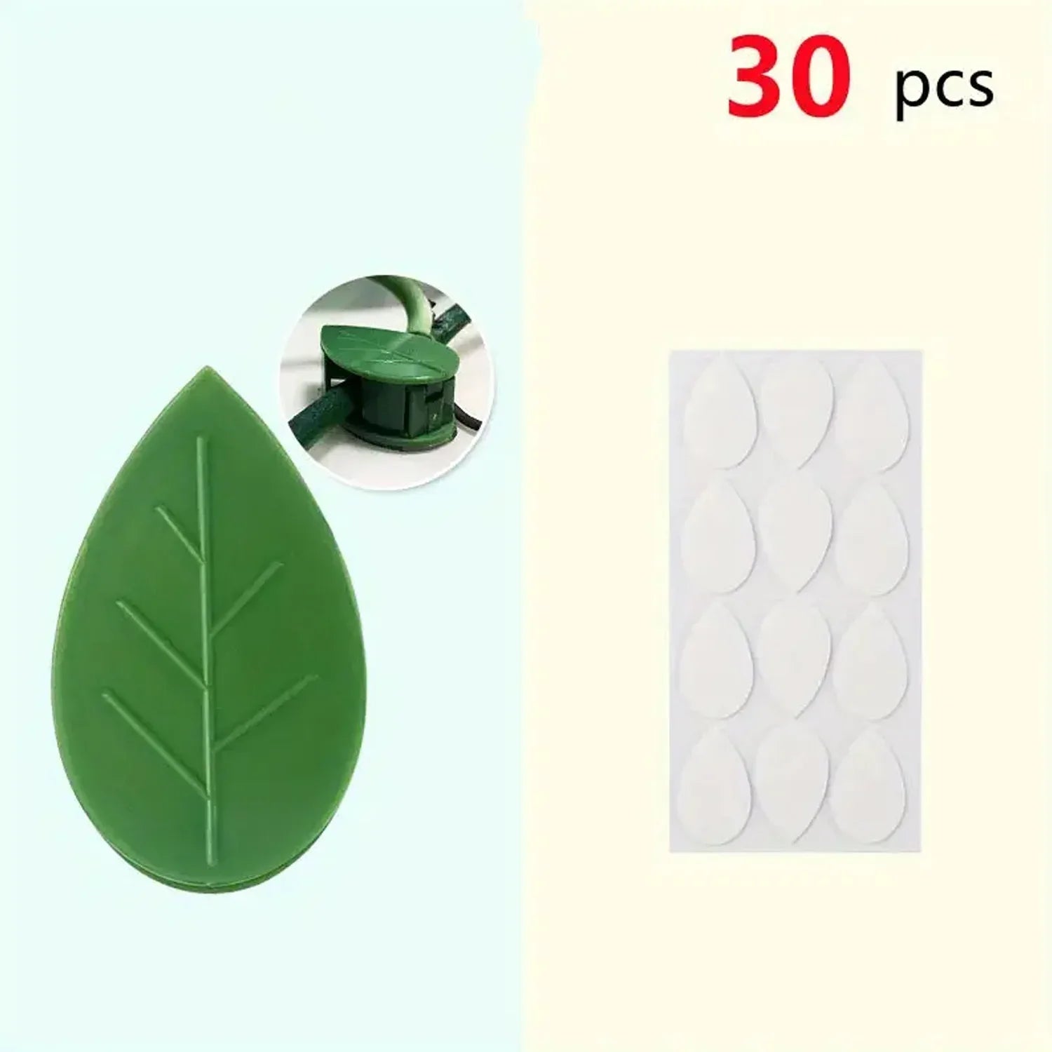 0311 Plant Climbing Wall Fixture Clip Self-adhesive Hook Vines Traction Invisible Stand Green Leaf Plant Clip Garden Wall Clip Plant Support Binding Clip Plants For Indoor Outdoor Decoration (30 Pcs Set) - Zidbik