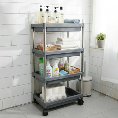 4-layer Rolling Storage Cart With Wheels Set - Zidbik