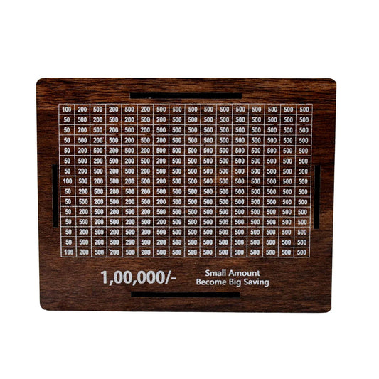 Wooden Money Piggy Bank Money Box (1 Pc With Marker Pen) - Zidbik