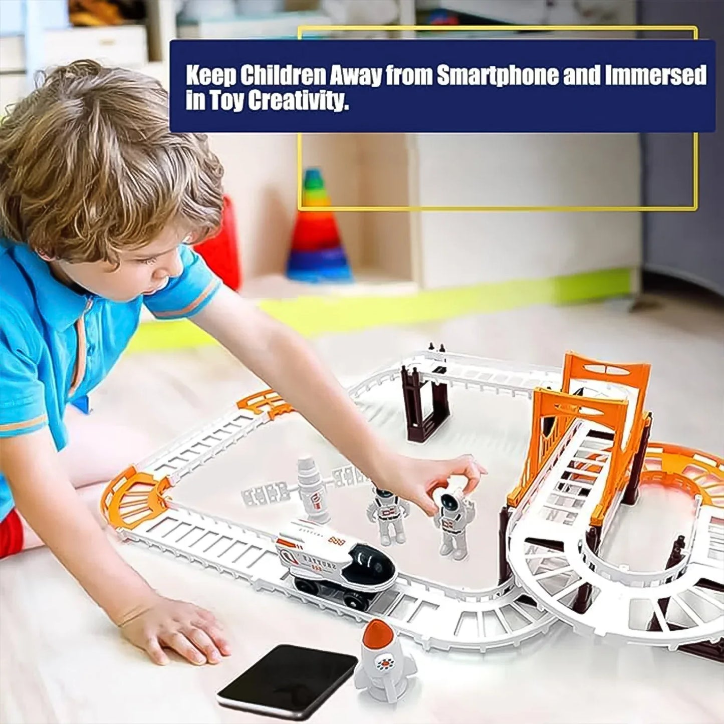 Outer Space Race Track Set For Kids Toys (1 Set) - Zidbik