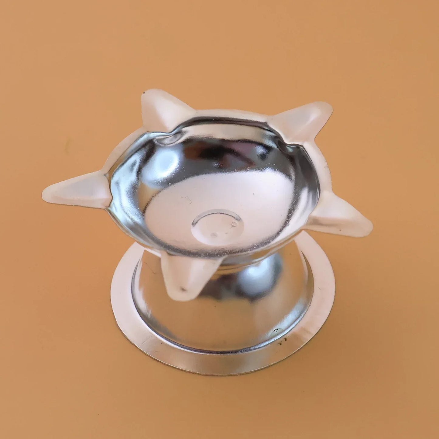 Stainless Steel Lotus Design Diya (1 Pc) - Zidbik