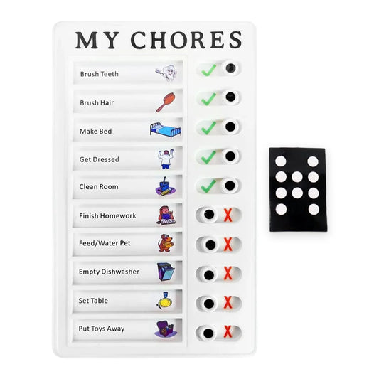 4448 Portable My Chores Home Note Board Management Planning Memo Boards Reminding Time. (Size - 20x12cm) - Zidbik