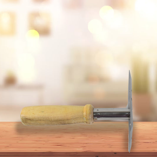 Kitchen Tools Wooden Handle Square Stainless Steel Potato Masher (1 Pc) - Zidbik