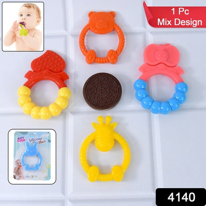 Silicone Baby Teething Toys (1 Pc  Mix Design) - Zidbik