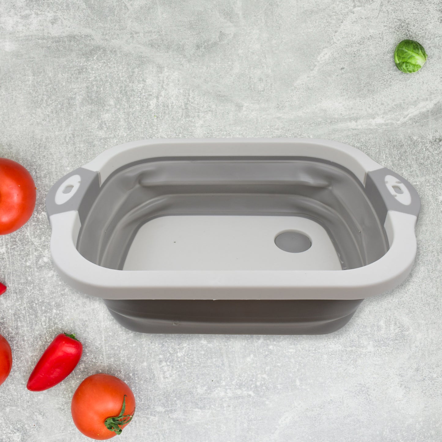 0098a Collapsible Cutting Board With Dish Tub Basket - Zidbik