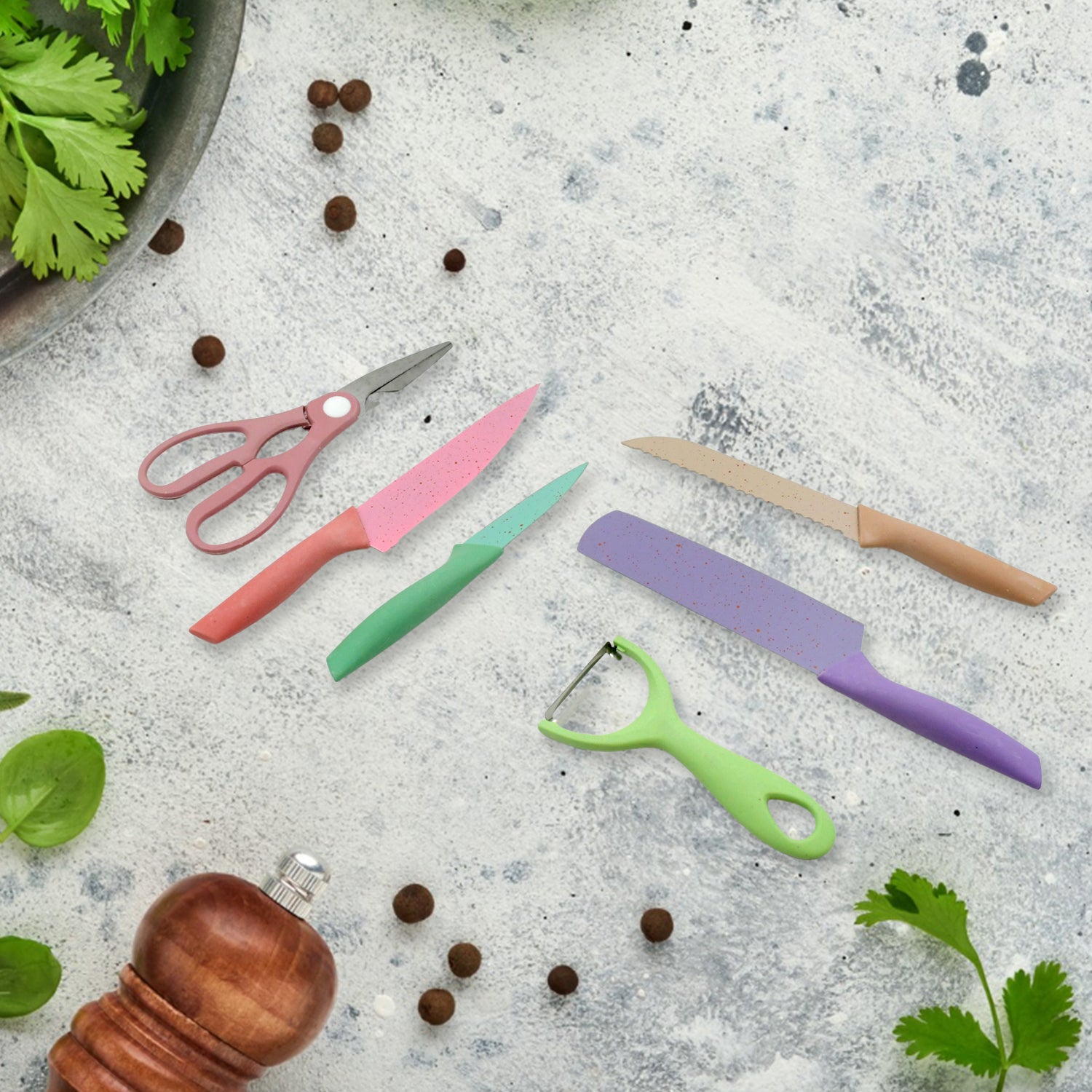 8174 Corrugated 6pc Kitchen Knife Set Professional Box Knife Set 6 Piece Forged Kitchen Knives With Box. - Zidbik