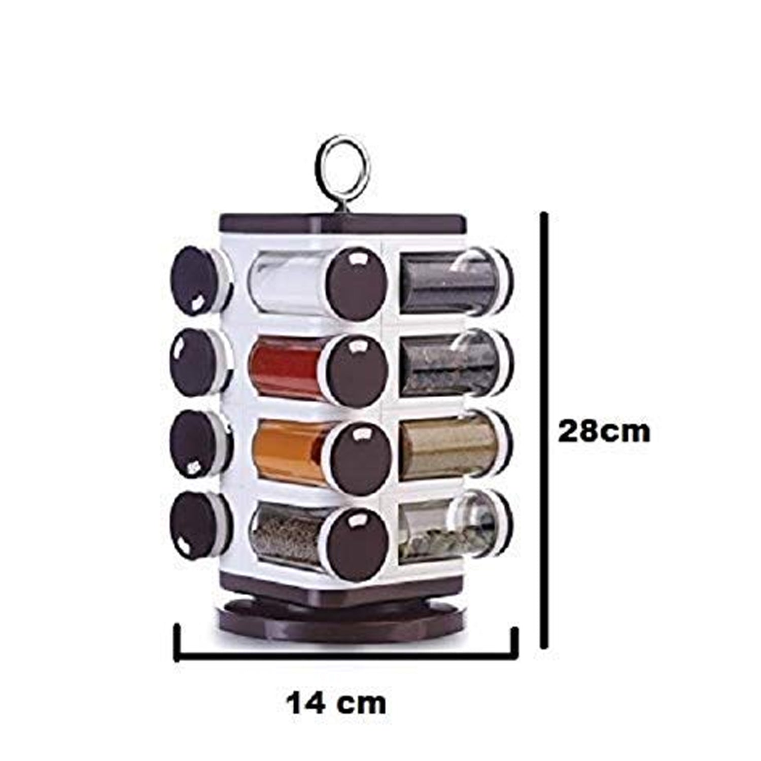 8119 Ganesh Multipurpose Revolving Spice Rack With 16 Pcs Dispenser Each 100 Ml Plastic Spice Abs Material 1 Piece Spice Set 1 Piece Spice Set  (Plastic) - Zidbik