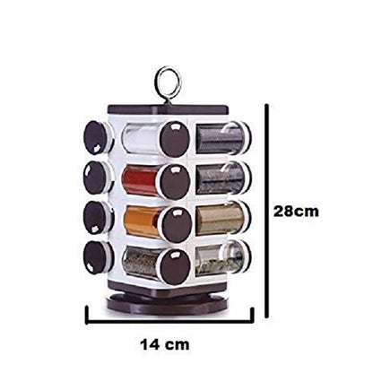 8119 Ganesh Multipurpose Revolving Spice Rack With 16 Pcs Dispenser Each 100 Ml Plastic Spice Abs Material 1 Piece Spice Set 1 Piece Spice Set  (Plastic) - Zidbik