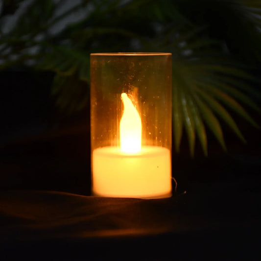 Flameless Candles With Transparent Plastic Covers Set Of 24 Pcs Led - Zidbik