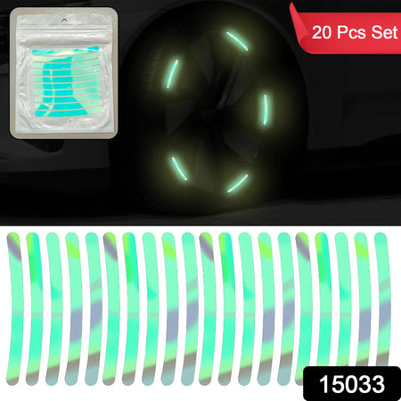 Car Wheel Hub Reflective Car Stickers Night Warning Stickers (20 Pcs Set Multicolored) - Zidbik