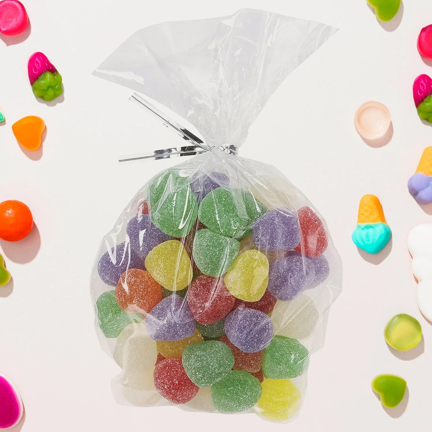 Clear Cookie Bags Gift Bag Clear Flat Treat Bags (50 Pc Set) - Zidbik