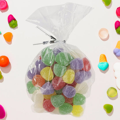 Clear Cookie Bags Gift Bag Clear Flat Treat Bags (50 Pc Set) - Zidbik