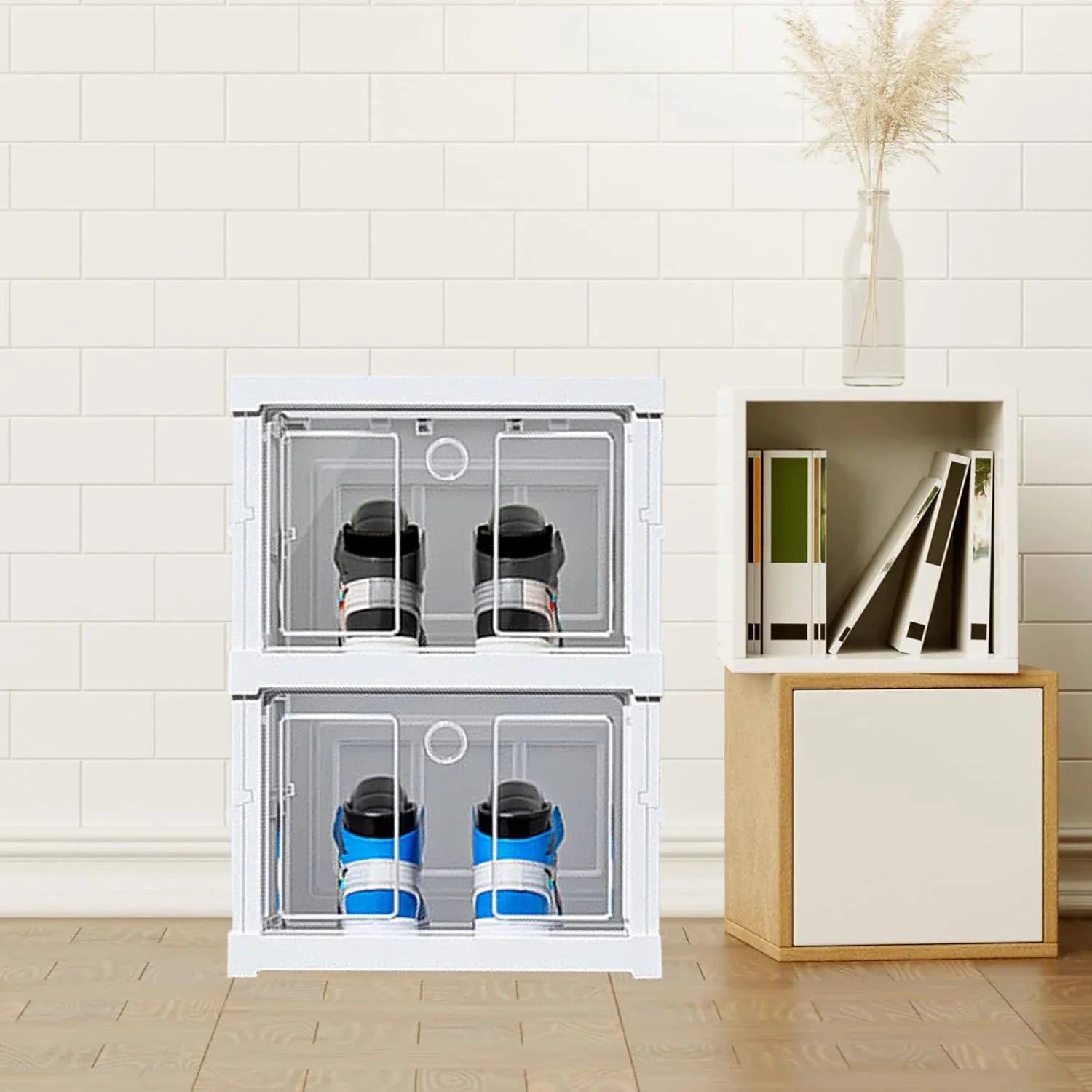 Stackable Multifunctional Storage For Clothes Foldable Drawer Shelf Basket Utility Cart Rack Storage Organizer Cart For Kitchen Pantry Closet Bedroom Bathroom Laundry (2 Layer 1 Pc) - Zidbik