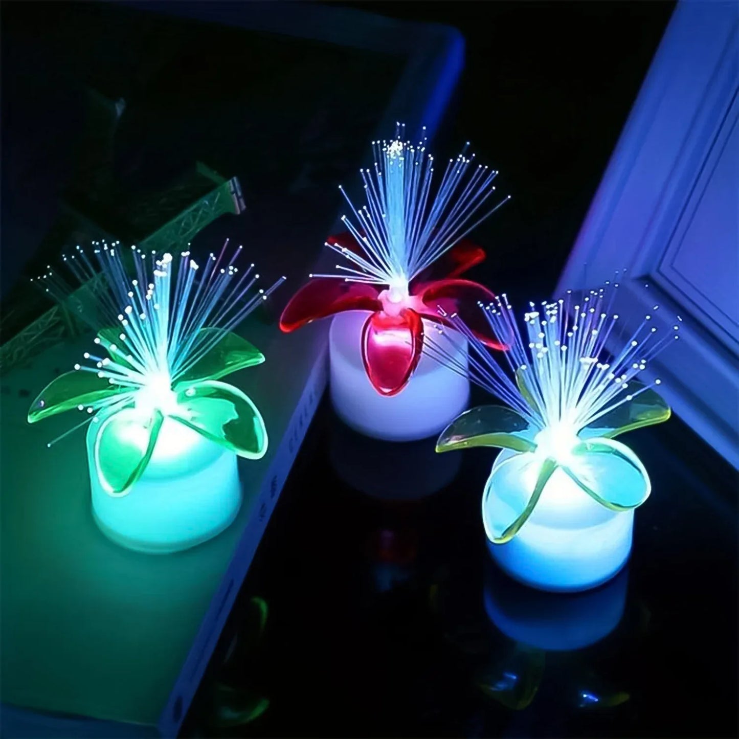 6237 Fiber Optic Light Mini Color Change Led Table Centerpieces Light Up Candle - Pack Of 12 - Zidbik