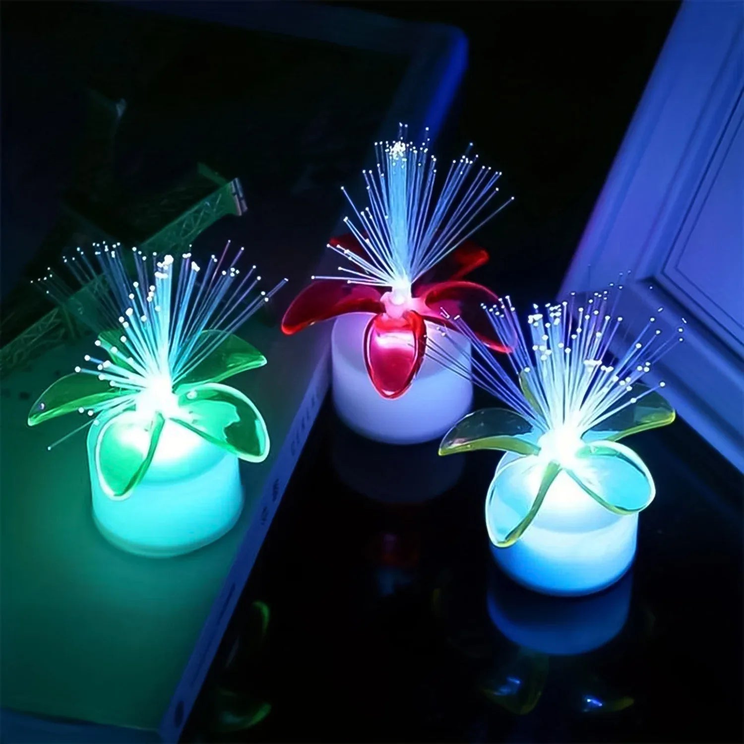 6237 Fiber Optic Light Mini Color Change Led Table Centerpieces Light Up Candle - Pack Of 12 - Zidbik