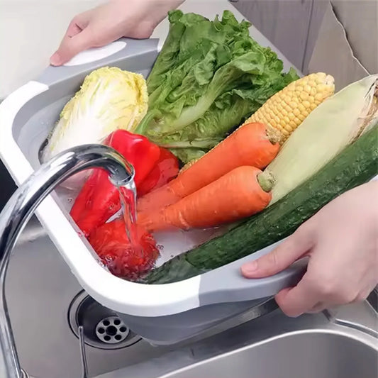 0098a Collapsible Cutting Board With Dish Tub Basket - Zidbik