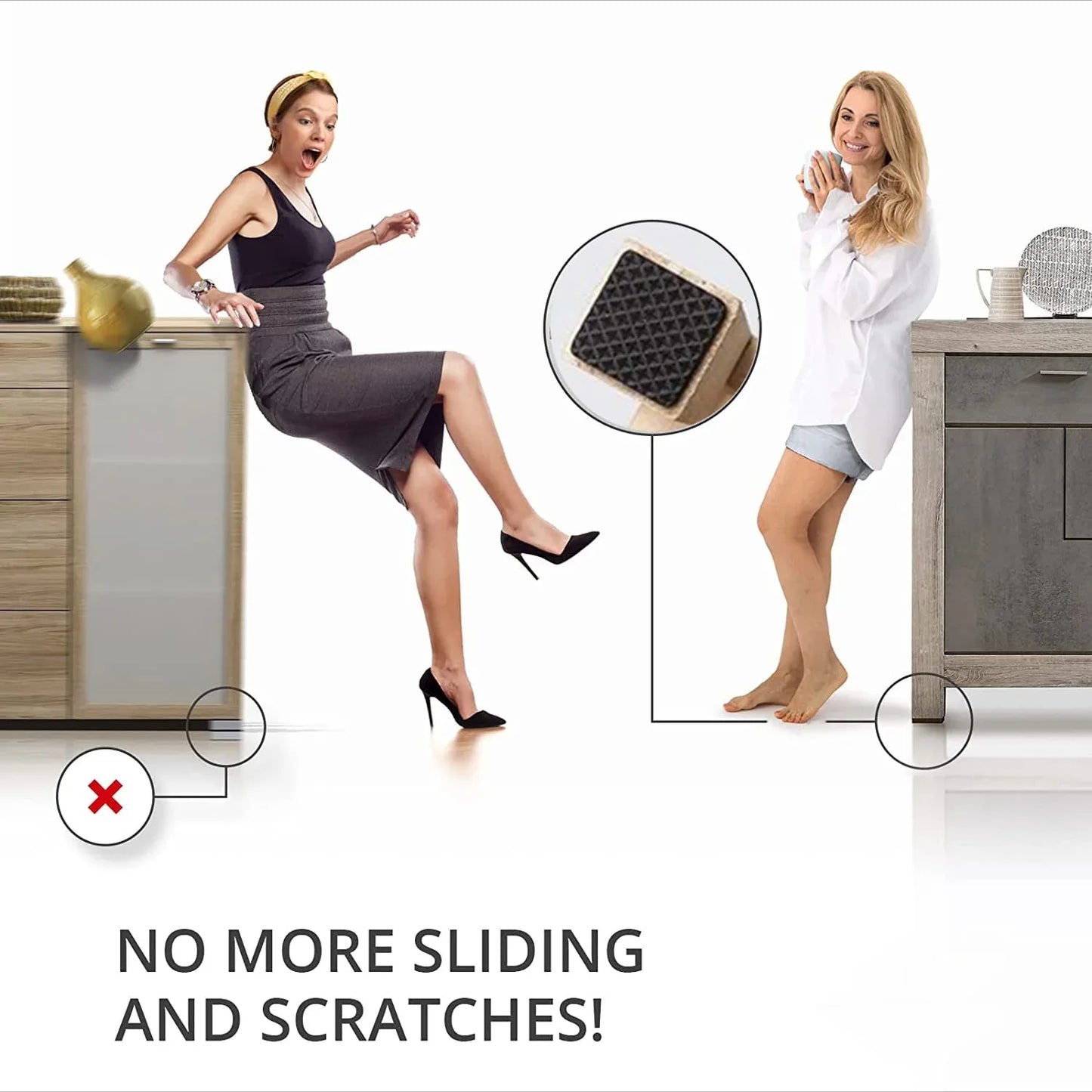 9133 Square Self Adhesive Door Wardrobe Furniture Feet Pad (Pack Of 1pc). - Zidbik