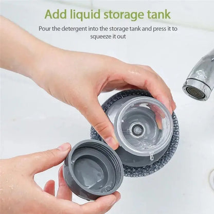 4921 Soap Dispensing Palm Brush Washing Liquid Dish Brush Soap Pot Utensils With Dispenser Cleaning - Zidbik