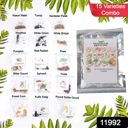 15 Varieties Of Vegetable Seeds Combo (1 Pkt. 15 Varieties) - Zidbik