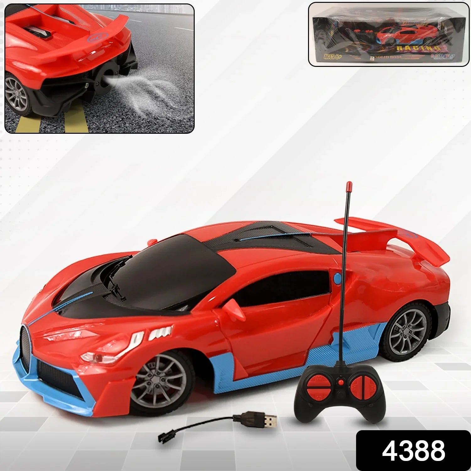 High-speed Rc Sports Car With Spray Exhaust Effect (1 Set) - Zidbik