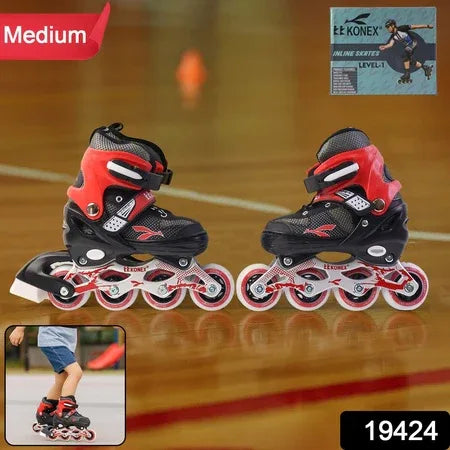 Professional Adjustable Inline Skates For Kids And Adults (Medium 1 Pair) - Zidbik