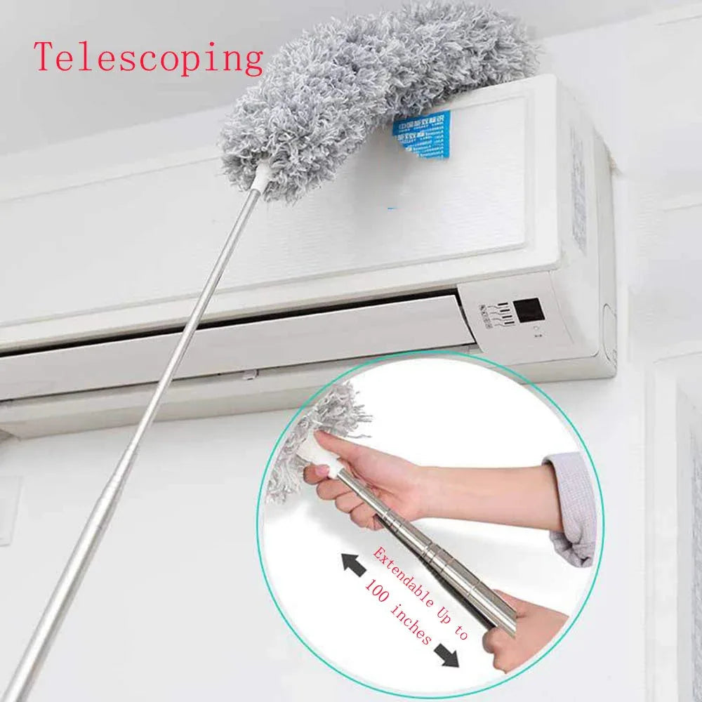 1279 Microfiber Dusters For Cleaning Telescoping Feather Duster With 100 Inches Extendable Handle Pole Dusting Cleaning Tools For Cleaning High Ceiling Ceiling Fan Blinds Cobwebs Furniture Cars - Zidbik