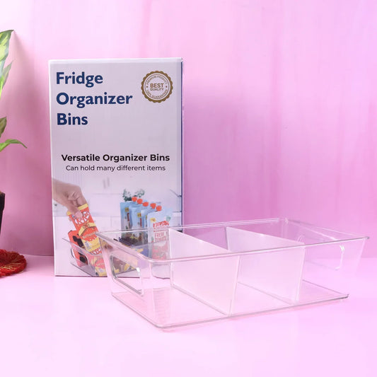 5776 Plastic Refrigerator Organizer Bins Set Of 2 Stackable Fridge Organizers With Handle Clear Organizing Food Fruit Vegetables Pantry Storage Bins For Freezer Kitchen Cabinet Organization And Storage (2 Pcs Set Mix Color) - Zidbik